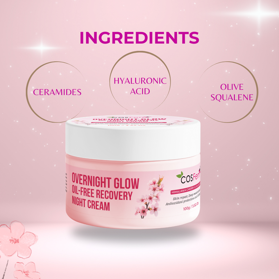 OVERNIGHT GLOW (OIL-FREE) NIGHT RECOVERY CREAM- 100GM