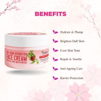 DAYLONG HYDRATION FACE CREAM (With Oil-Free Moisturizer)- 100GM