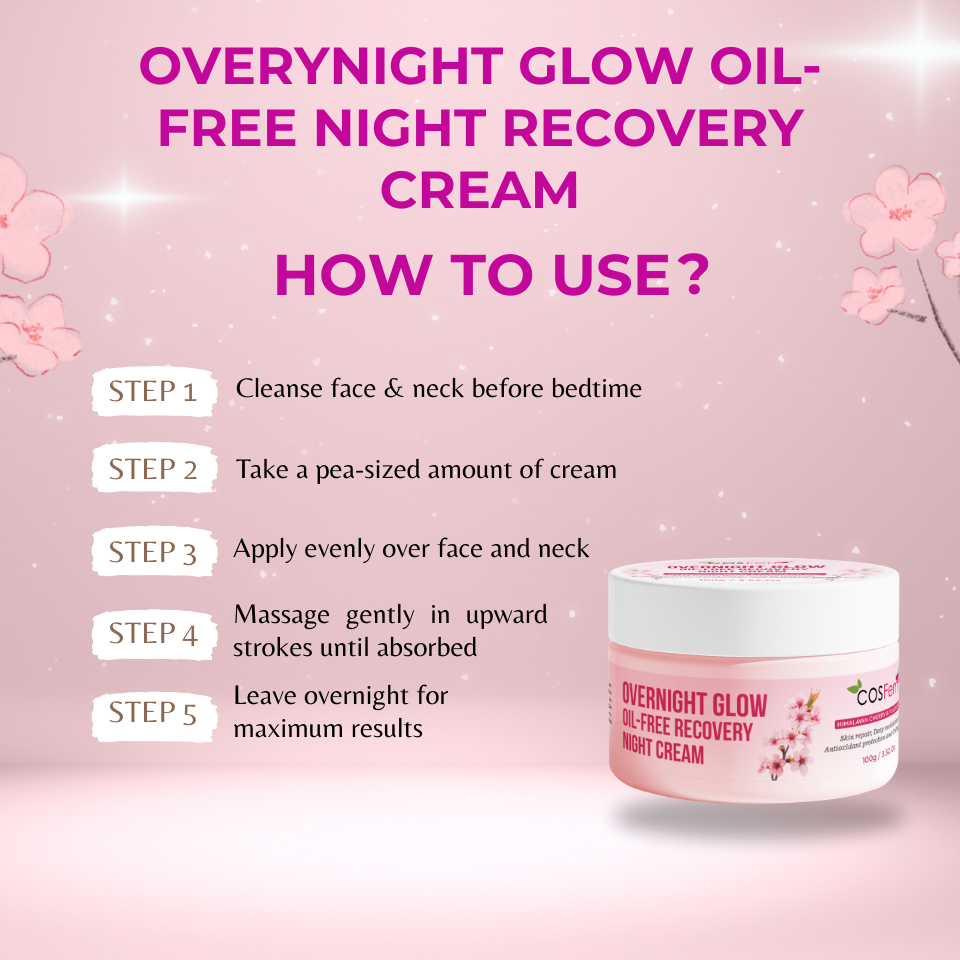 OVERNIGHT GLOW (OIL-FREE) NIGHT RECOVERY CREAM- 100GM